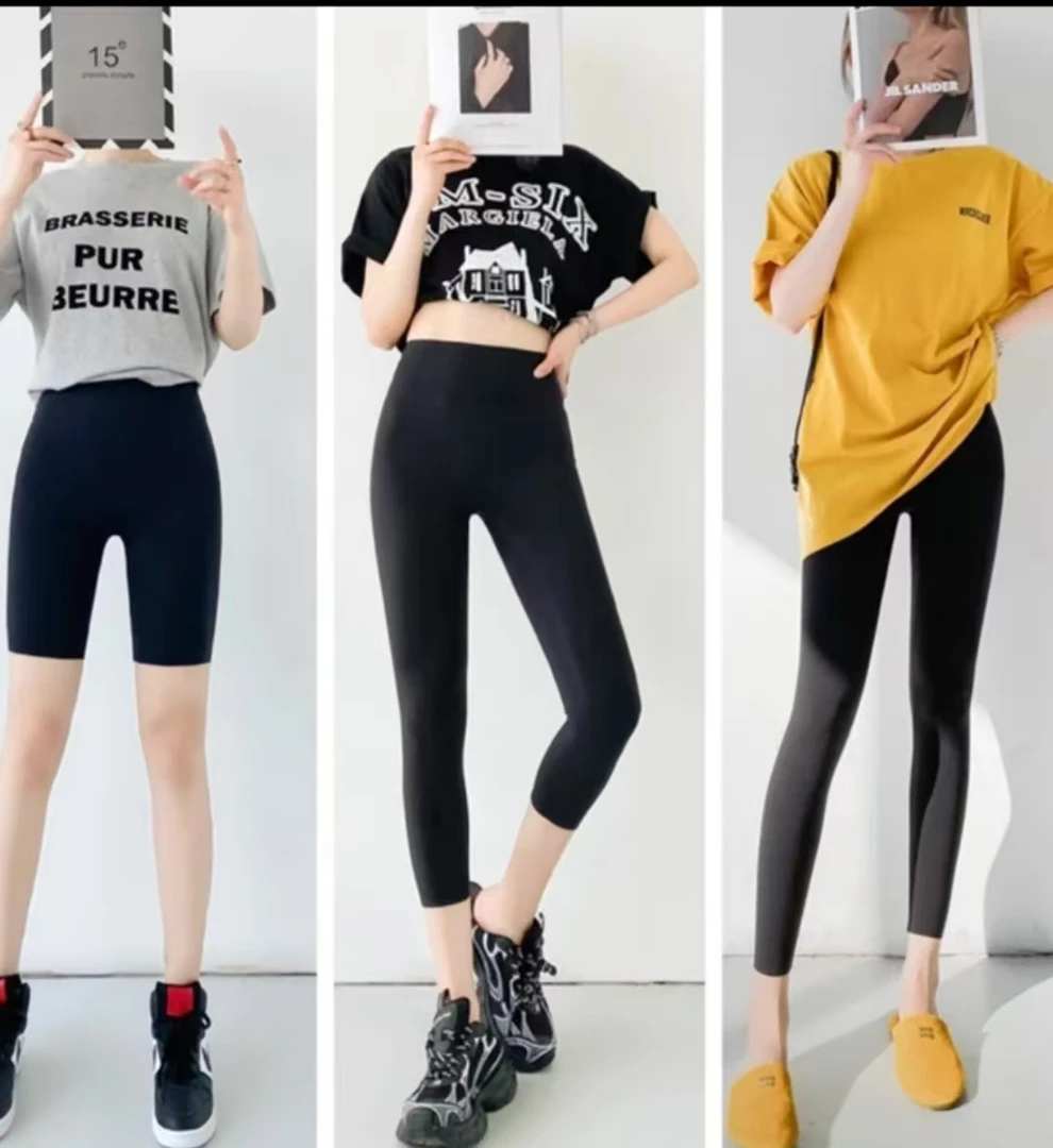 瑜伽裤 鲨鱼裤袜子 五分裤加绒款透肤裤肉色裸感内裤 打底裤T恤