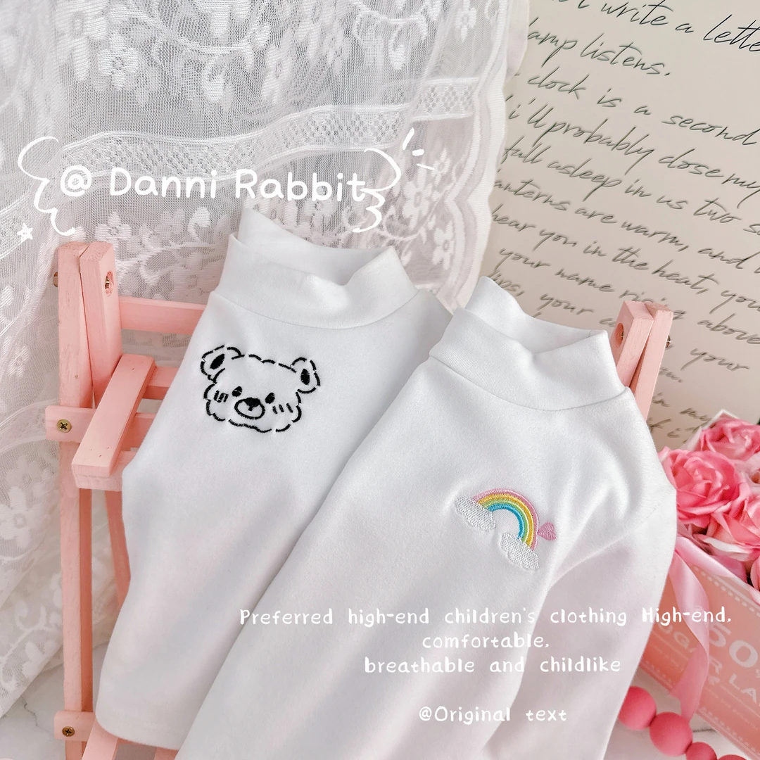 【Dannirabbit】必入款百搭不出错—可爱刺绣打底衫* D-W373