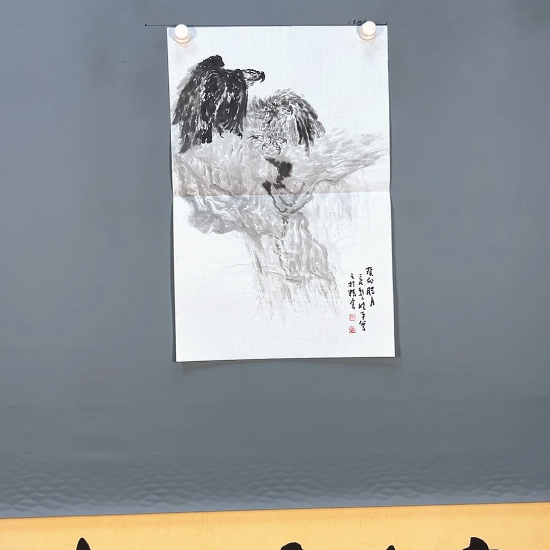 国画712 花鸟和蝴蝶在空中