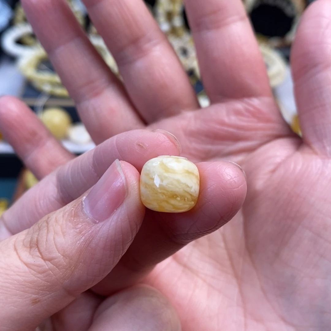 蜜蜡未镶嵌裸石虎皮纹老型单珠12