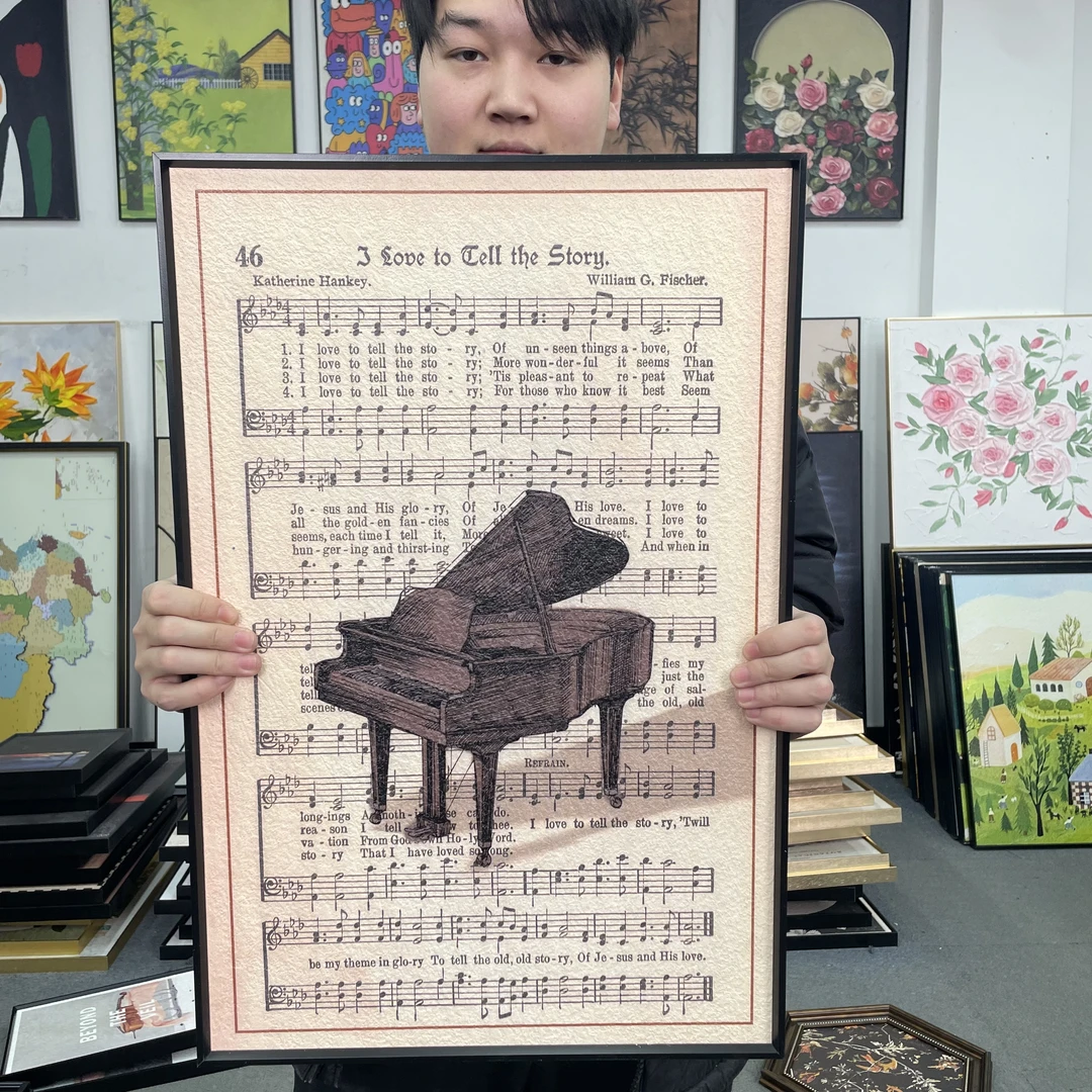 现代乐谱钢琴客厅装饰画沙发背景墙挂画卧室装饰画146