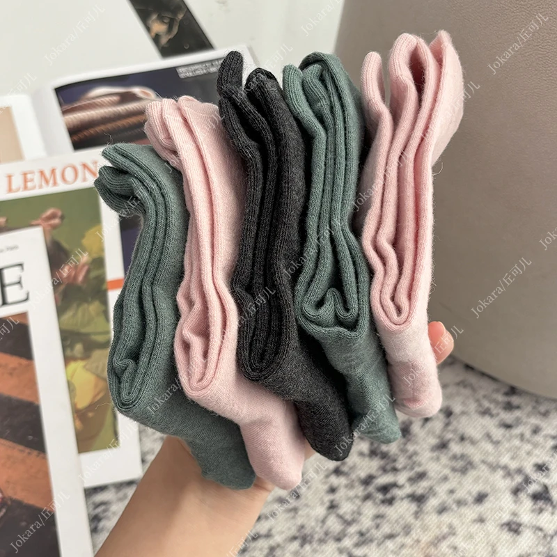 Jokara/丘可儿【浮光纯色】厚款冬季百搭极简风纯色中筒保暖常规款