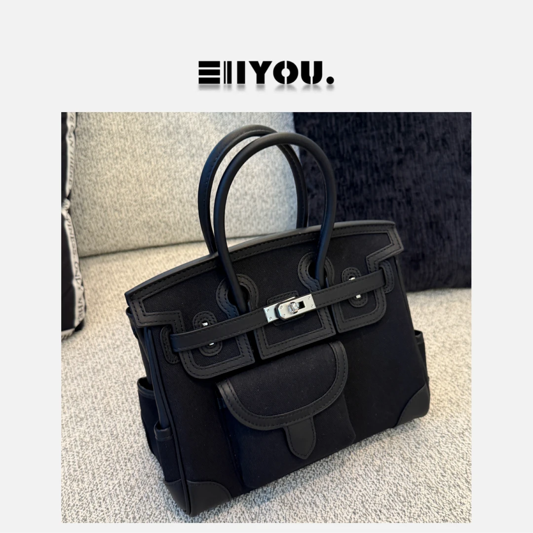 【ENYOU定制】手工明线 黑色气质包