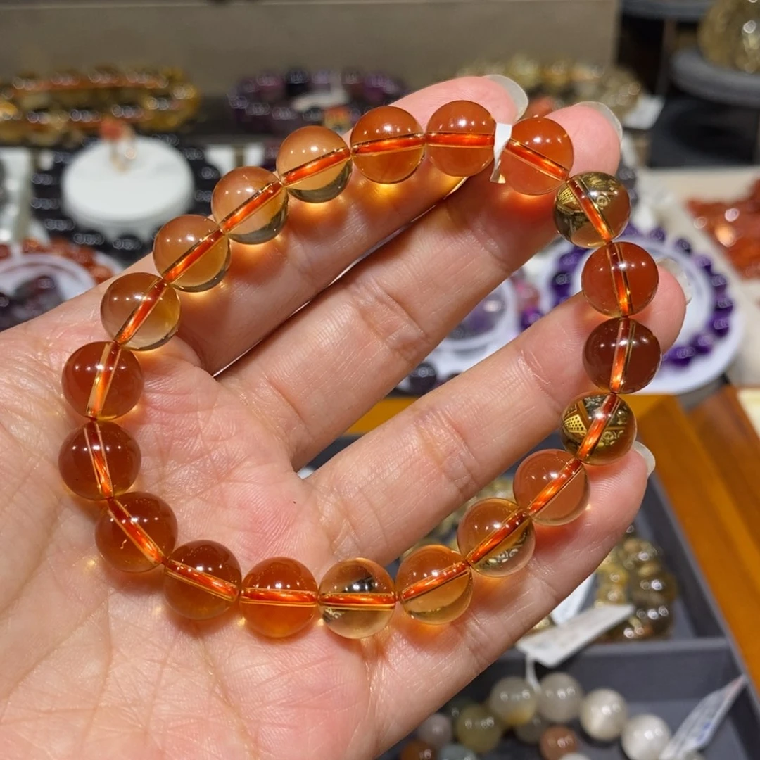 水晶手链未镶嵌黄水晶金红料10 高品