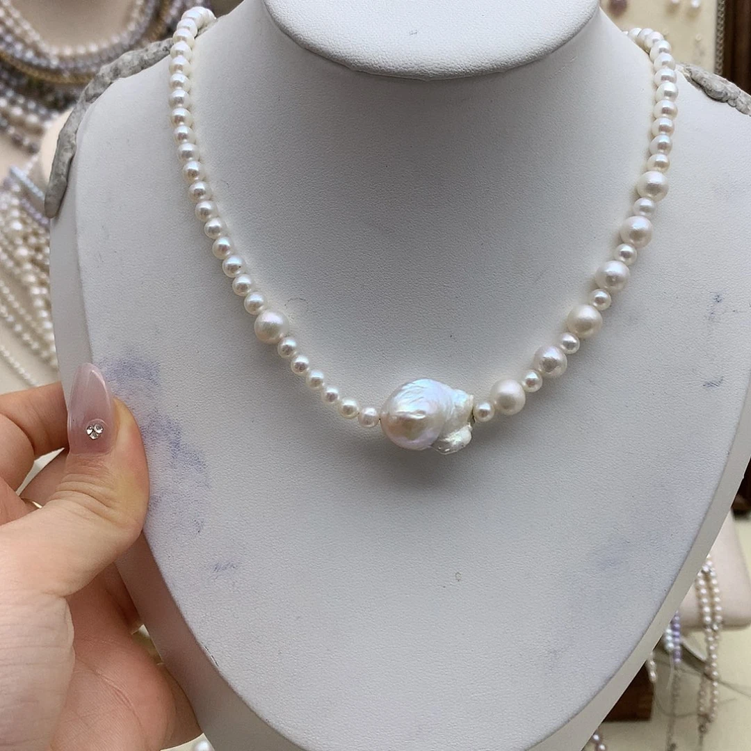 银S925镶嵌淡水珍珠耳饰