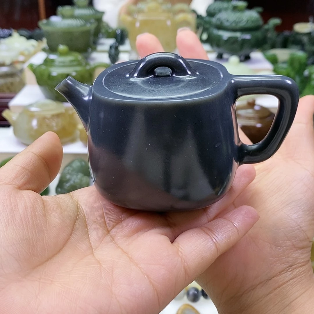 和田玉茶壶 未镶嵌半**月