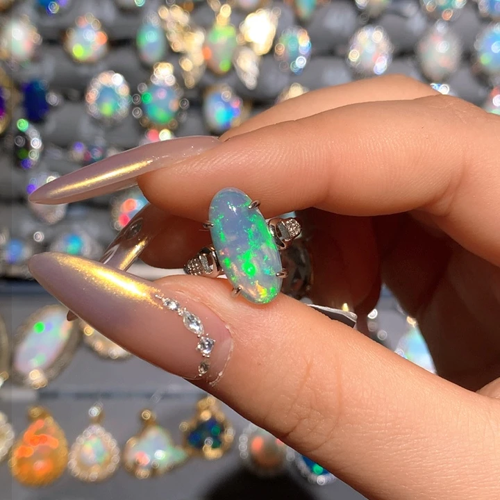 欧泊福利戒指t银S925镶嵌