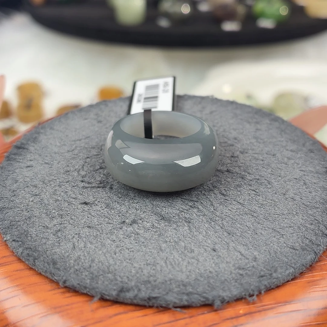 和田玉未镶嵌戒指b64灰馒头18不退换