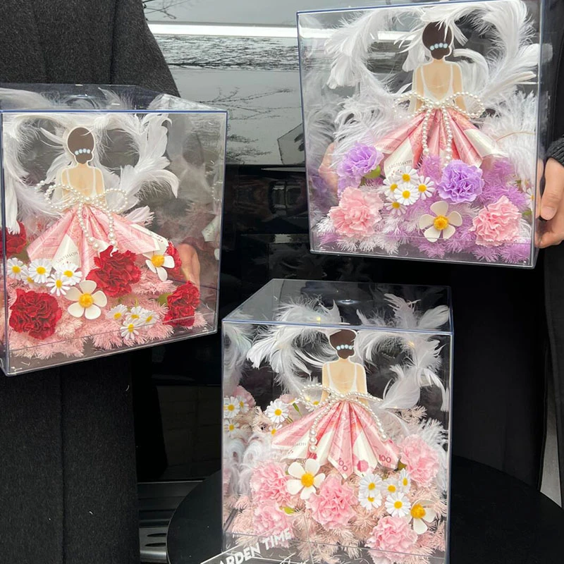 ins风公主裙有钱花仿真花香皂花材料包生日礼物送女朋友闺蜜520礼