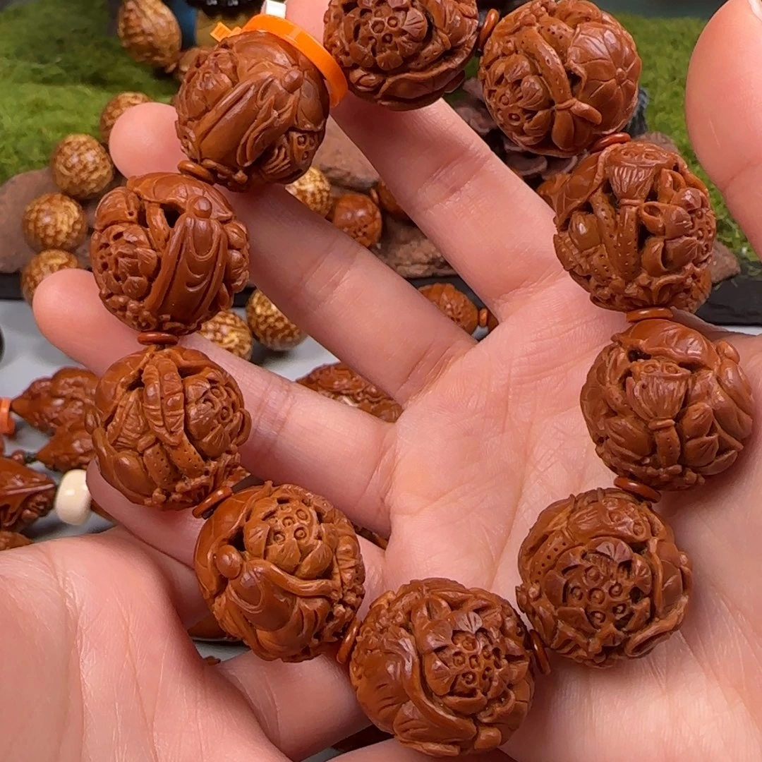 橄榄核手串/手链23.5镂空荷叶无相佛
