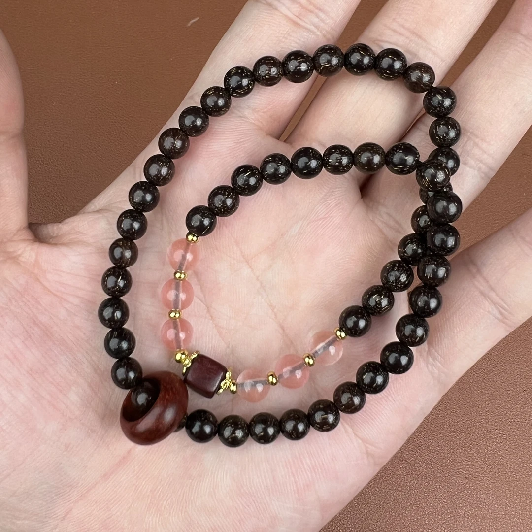 小叶西瓜晶双圈手串DQ0004  证书礼盒