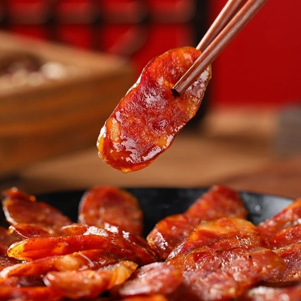 四川特产正宗麻辣五香传统柏树烟熏纯肉腊肠