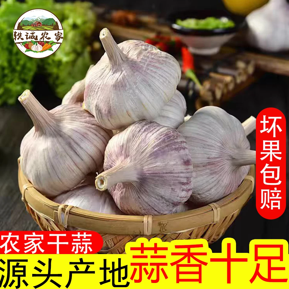 【直播优惠A】2025年干大蒜5斤杞县特产新鲜晒干紫白皮干蒜头3斤1斤