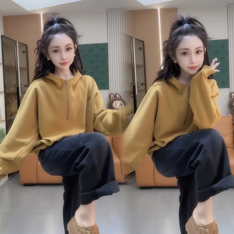 2025秋季新款时尚显瘦气质网红高档套装女高级百搭宽松大码两件套