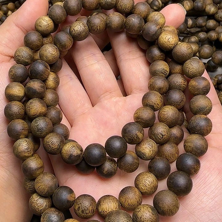 超***想沉香手串乌身圆叶10mm52手串