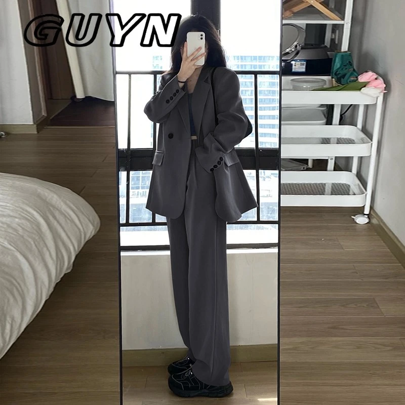 GUYN小西装外套女2025早春秋新款高级感两件套小个子休闲西服套装