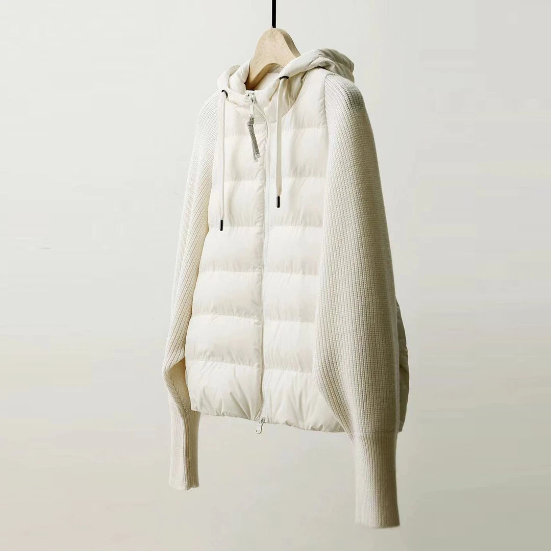 华人杰BC贵族百搭羽绒服羊绒白鹅拼接鹅绒服时尚鹅绒羽绒服