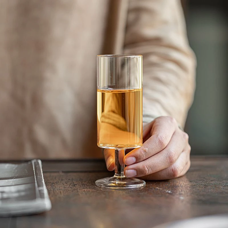 玻璃高脚茶杯绿茶杯泡茶器品茗杯闻香杯创意围炉冰茶猴魁杯专用杯