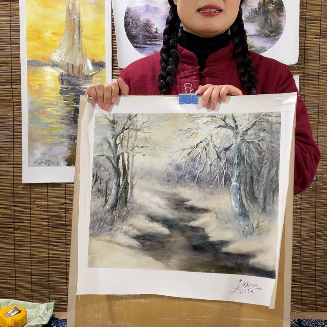 油画大*手绘油画大薇菜菜直播间