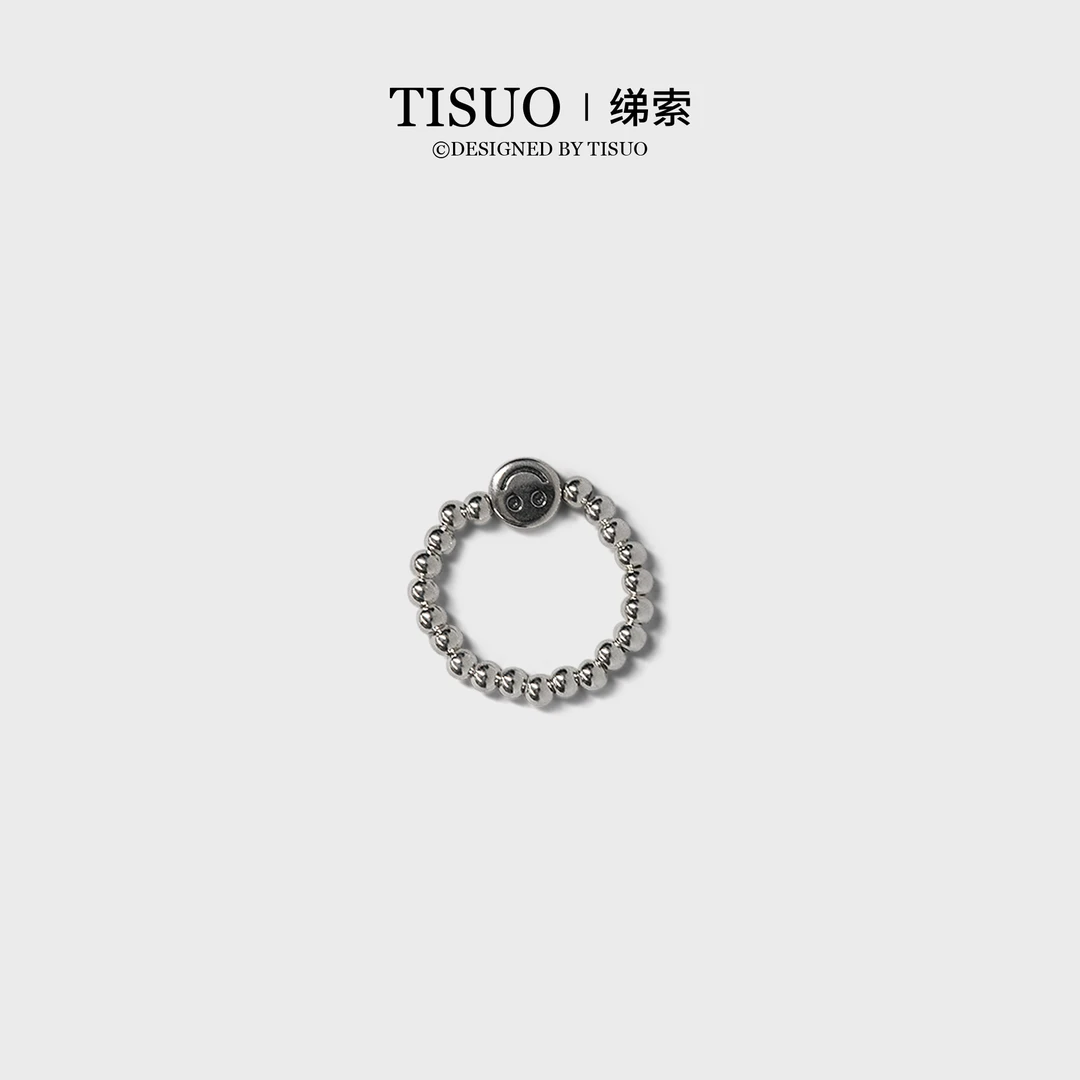 TISUO/绨索“笑口常开”圆珠笑脸弹 力时尚百搭戒指TS58S0212