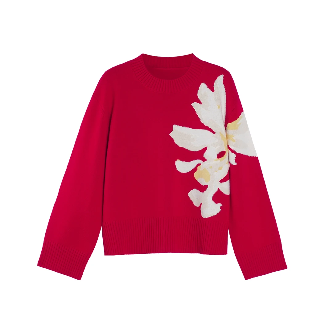 HNLINSHAN【金鳞】24新年款时尚百搭宽松针织上衣LS104219201