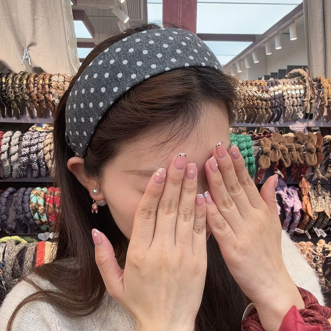 布艺非金属波点发箍