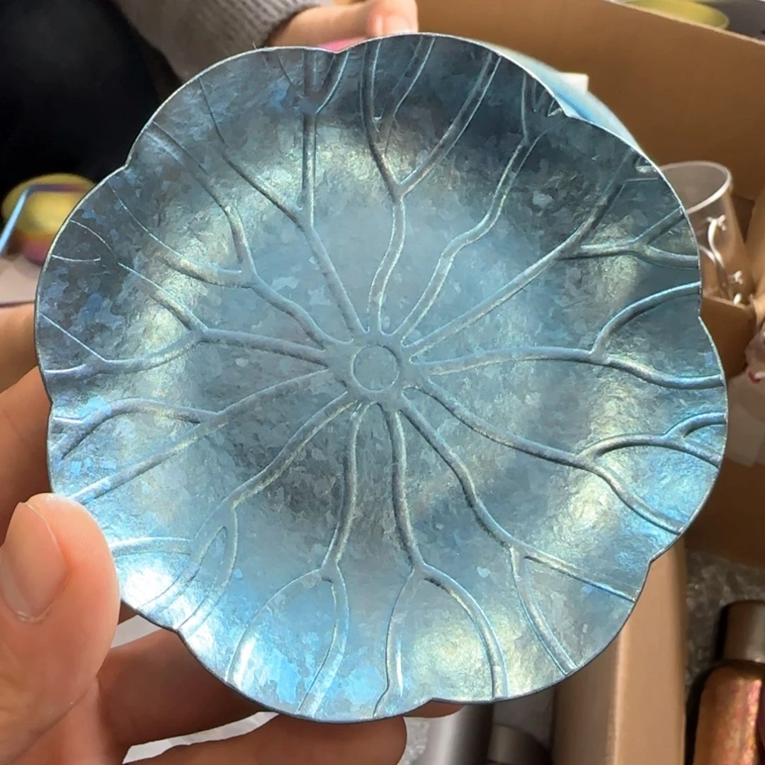 钛荷花碟一个蓝色