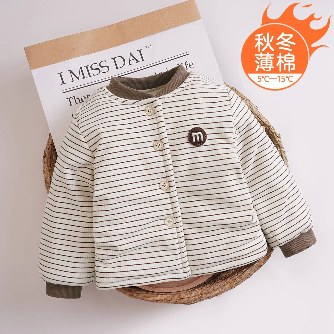 宝宝秋冬新款可爱男童女童夹棉卫衣加厚套头保暖小棉袄上衣冬款