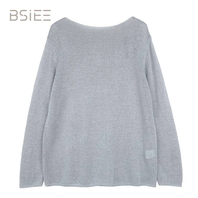 BSIEE/本涩简约船领毛衣时尚休闲宽松百搭