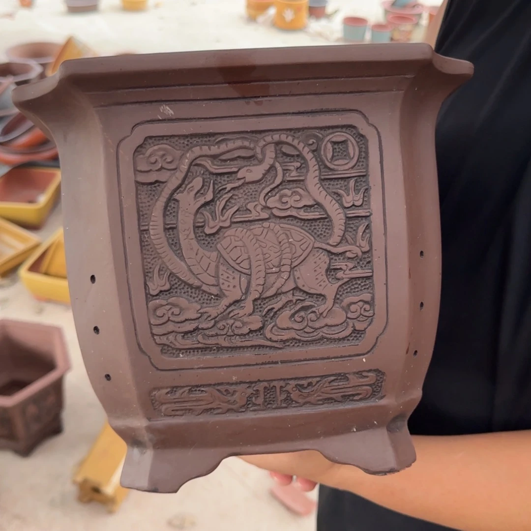 紫砂花盆口径23.23口径