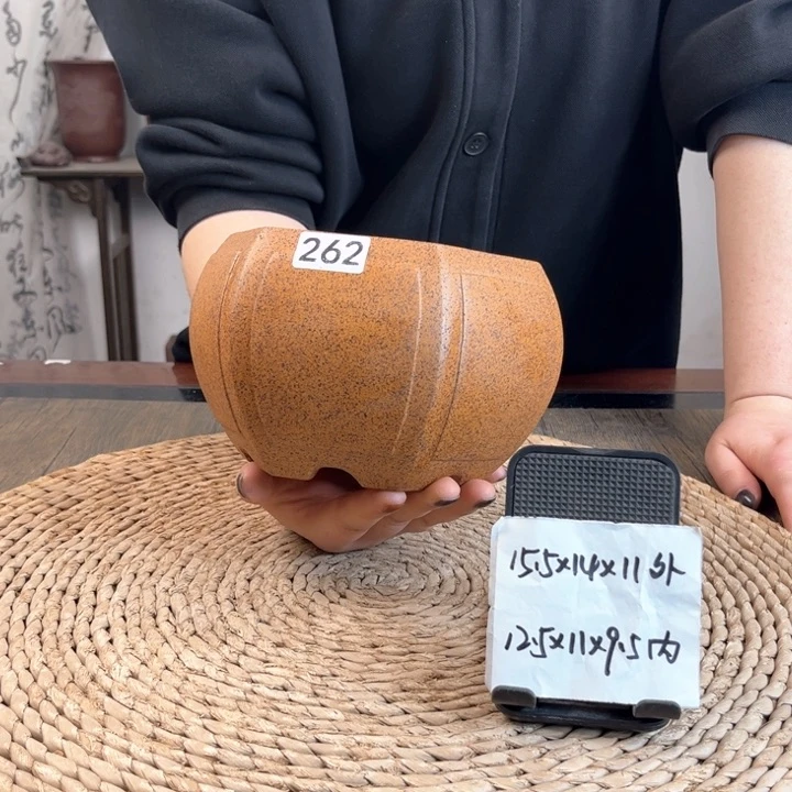 紫砂花盆柴烧奎面宫灯六方262