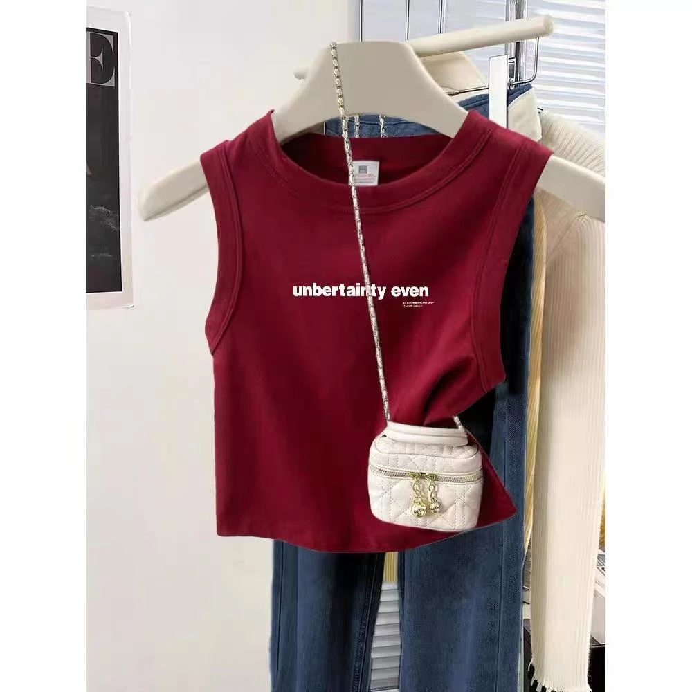 甜辣纯棉修身t恤上衣潮ins盐系短款百搭吊带背心女款夏季新款爆款