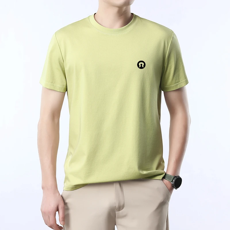 【专柜正品】LULU夏季新款短袖t恤圆领莱赛尔棉韩版潮流上衣情侣款