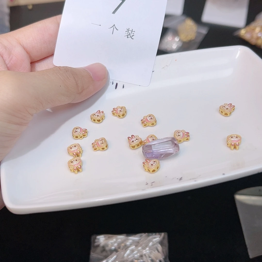 紫晶珠宝半成品银S925镀金镶嵌7