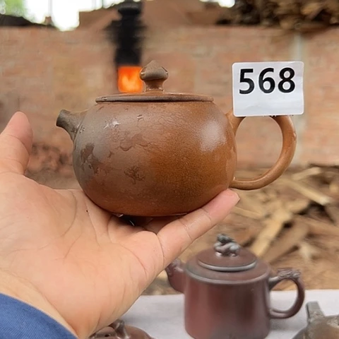 清*戬谷龙窑柴烧茶壶568