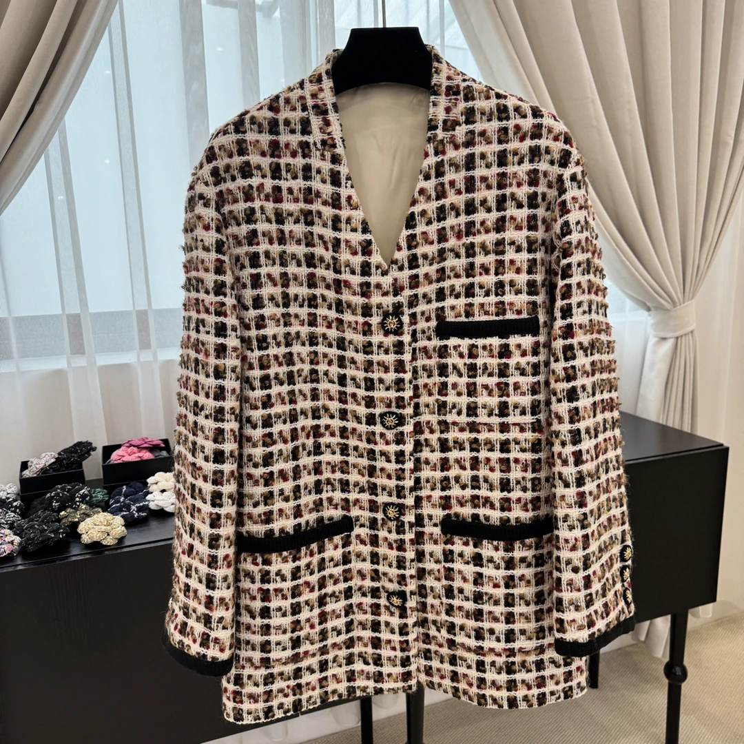 25秋冬新款小香风中长宽松外套