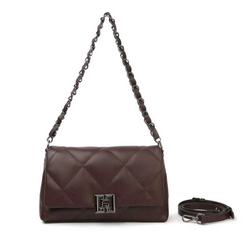 【LULU】BF-66722-咖啡色RAIN.CUN气质时尚百搭简约斜跨轻奢女包