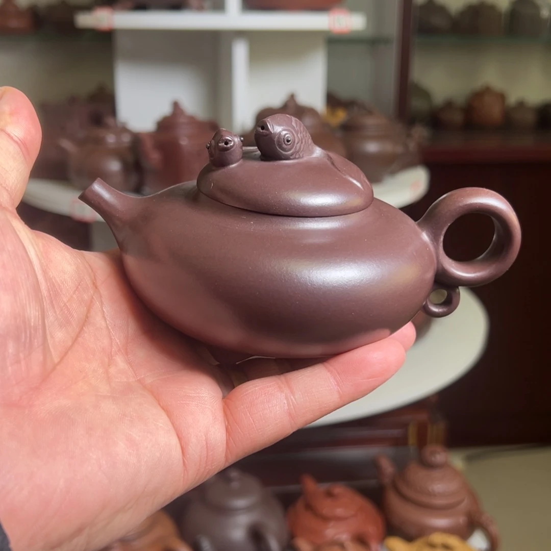 紫砂茶壶原矿年年有余