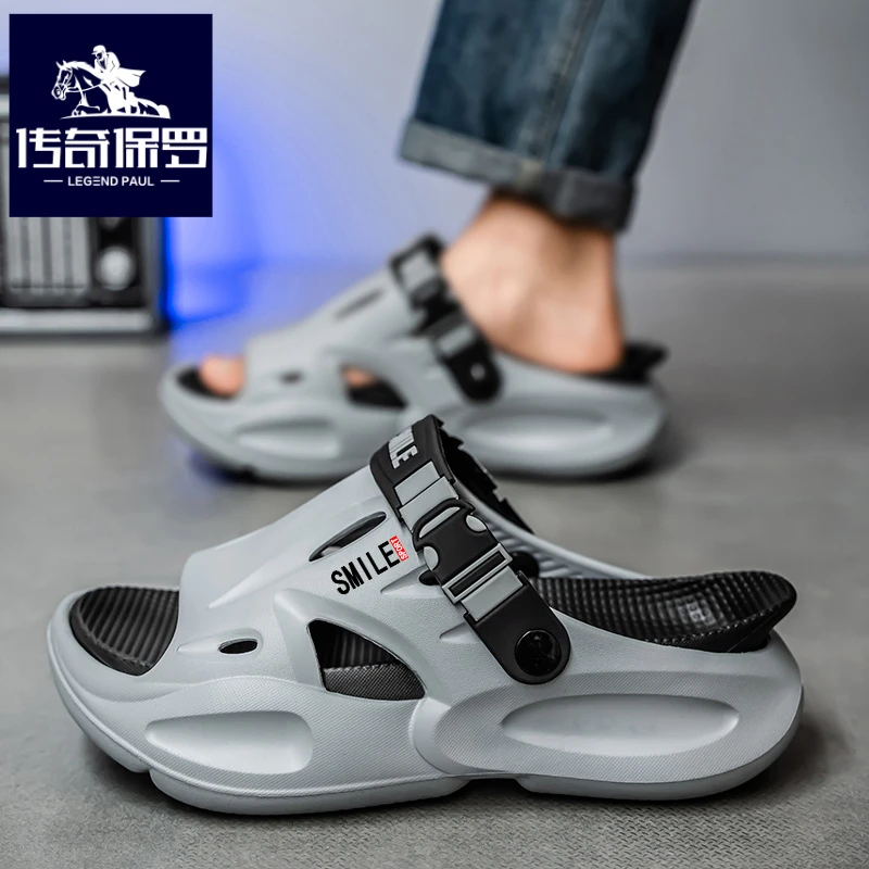传奇保罗正版沙滩拖鞋男夏季外穿涉水凉拖男士户外可开车两用凉鞋