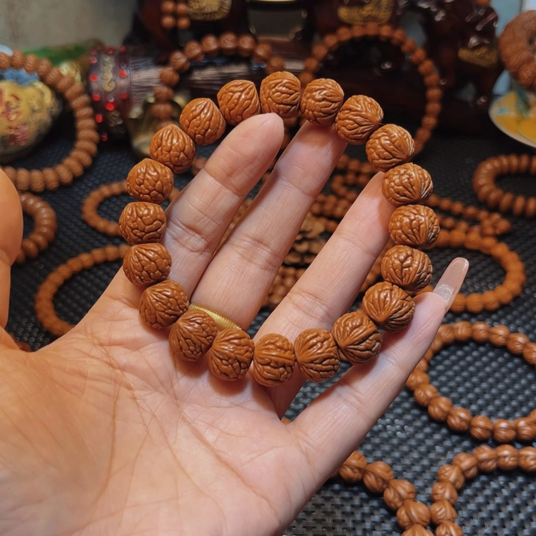 桃核手串15野生籽红皮荔枝