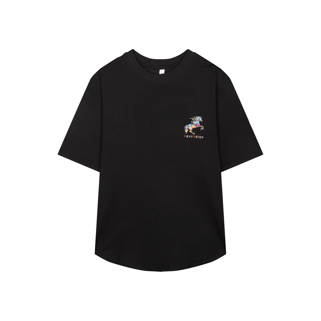 新款免烫短袖基础大众刺绣针织圆领T恤休闲夏季短袖时尚潮流