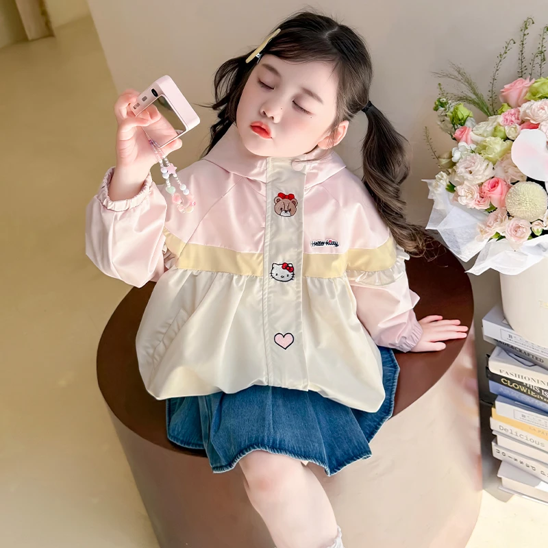 女童可爱风衣春秋时髦洋气外套2025秋装新款女宝裤子女童秋冬加绒