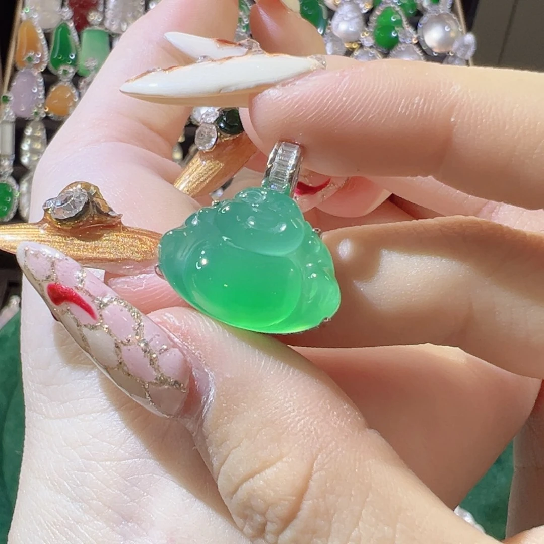 玛瑙/玉髓颈饰银S925镶嵌无乃佛