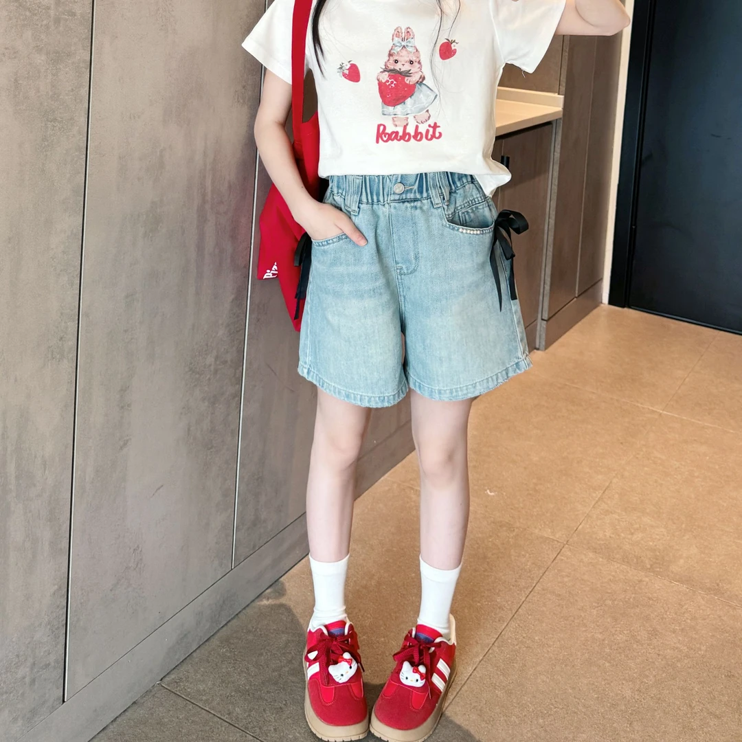 女童2025新款夏装韩版时尚洋气牛仔短裤儿童中大童休闲百搭裤子