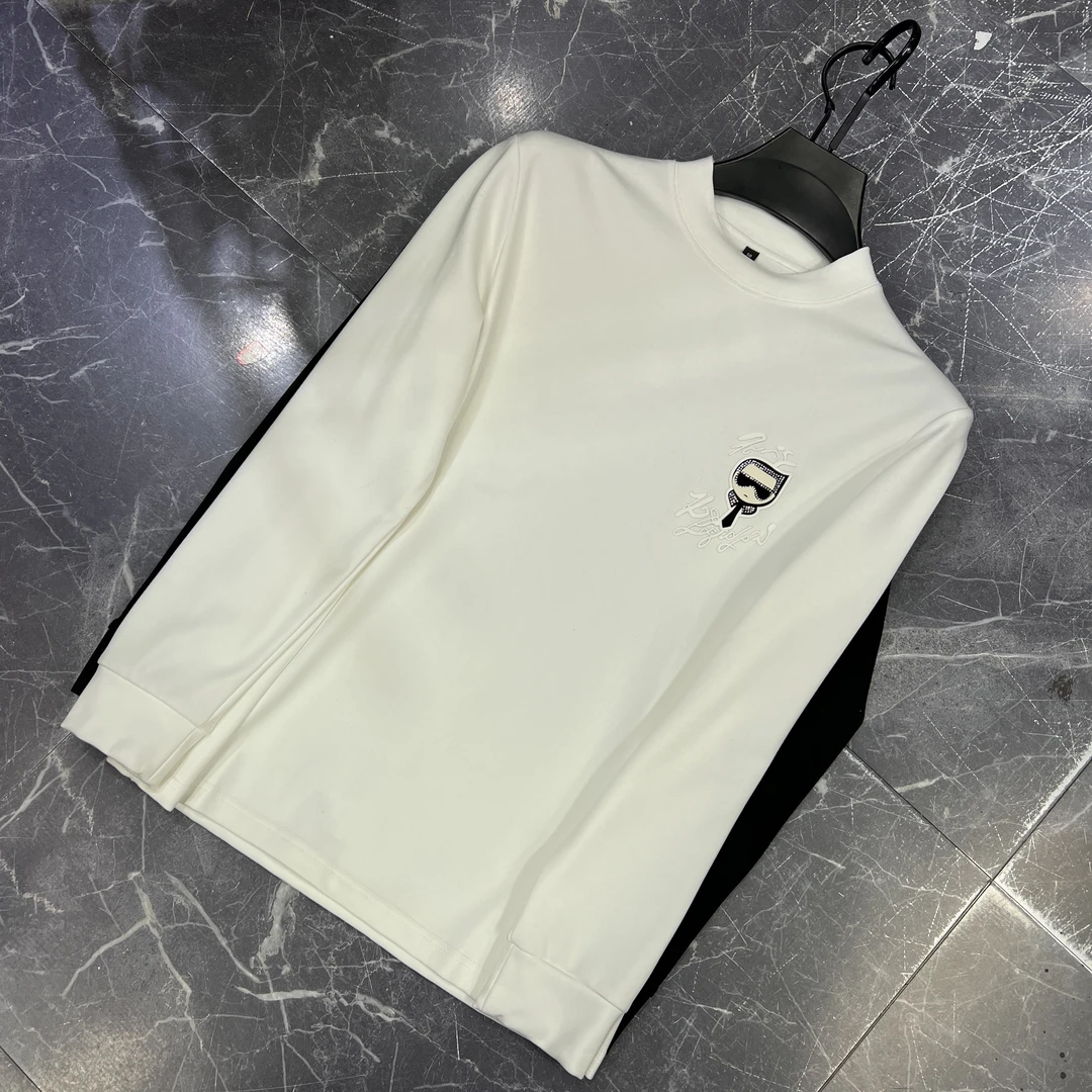 欧货男士秋冬季保暖磨毛休闲百搭日常潮流个性长袖打底衫 2860