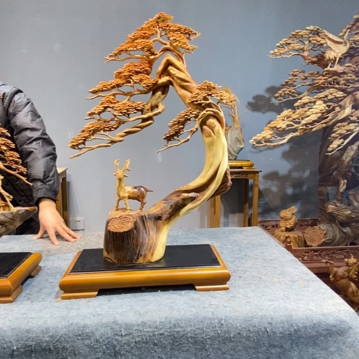 半***宿柏木木雕工艺品摆件