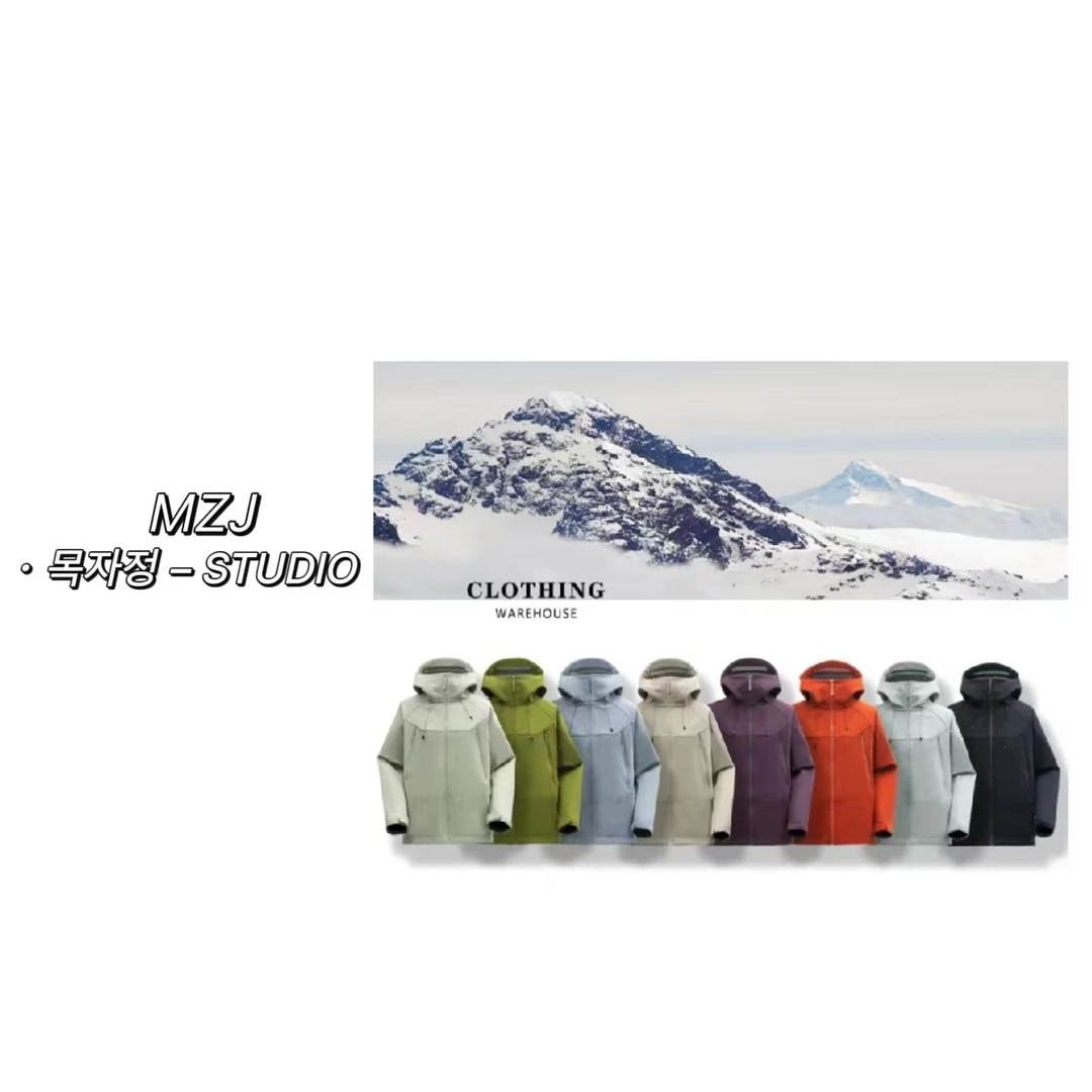 무지징−【户外明星】立体剪裁户外机能三防情侣连帽1级冲锋衣-24023