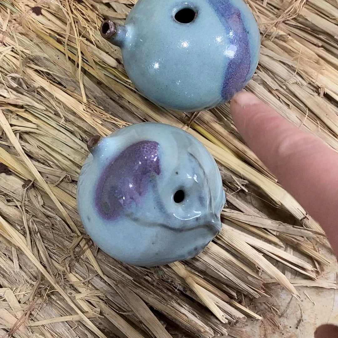 钧窑的俩小水盂小