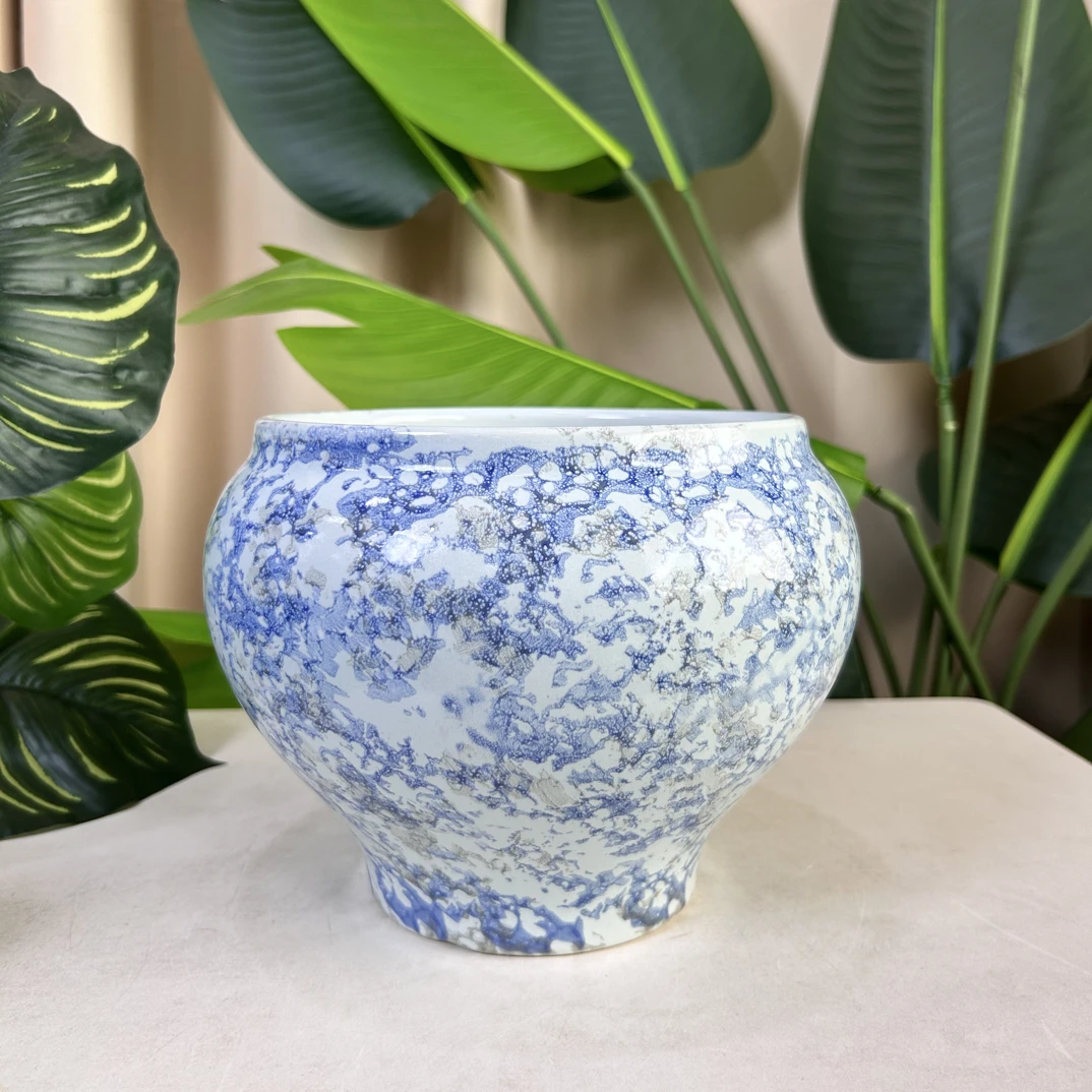 C116口17.5高16.5北欧风鱼尾款透气花盆适合蝴蝶兰三角梅等绿植