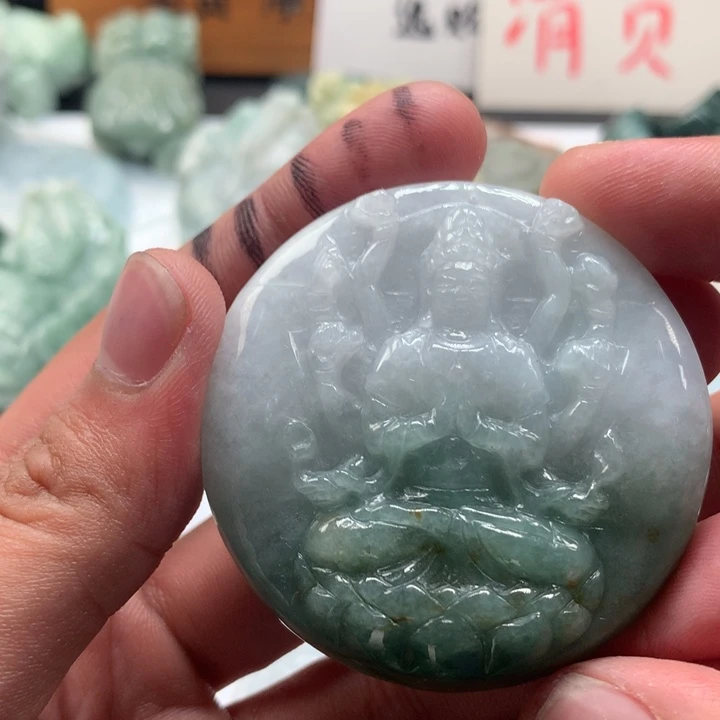 翡翠未镶嵌颈饰保真天然a货翡翠